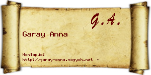 Garay Anna névjegykártya